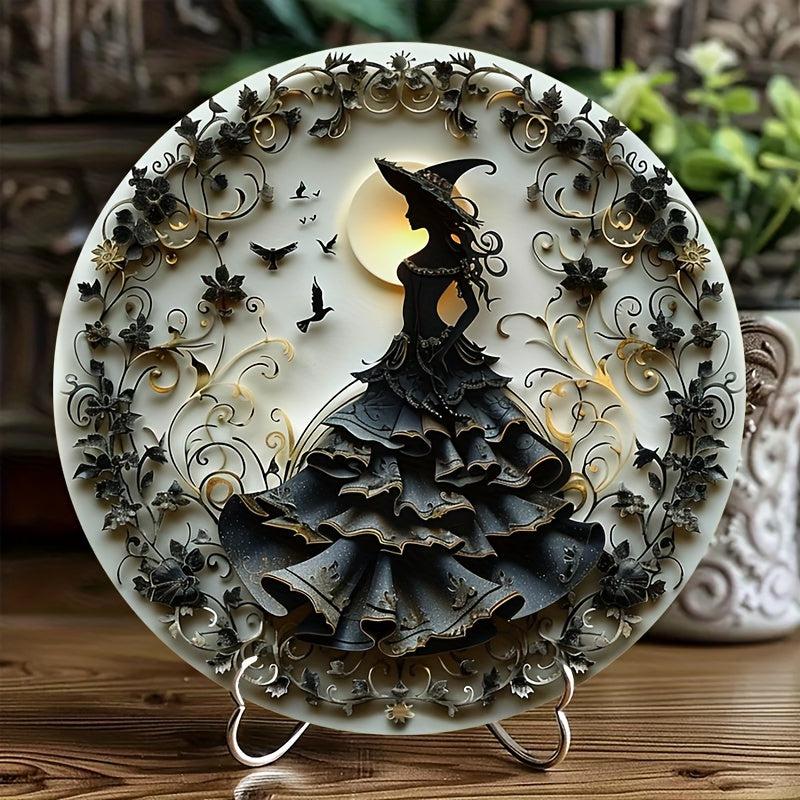 Dark Witch Wall Art Gothic Witch Metal Sign Halloween Home Decor-MoonChildWorld