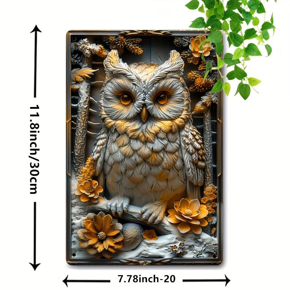 Owl Metal Sign Spirit Animal Wall Sign Mystic Owl Home Decor-MoonChildWorld