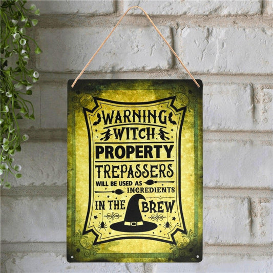 Warning Witch metal sign Halloween sign-MoonChildWorld