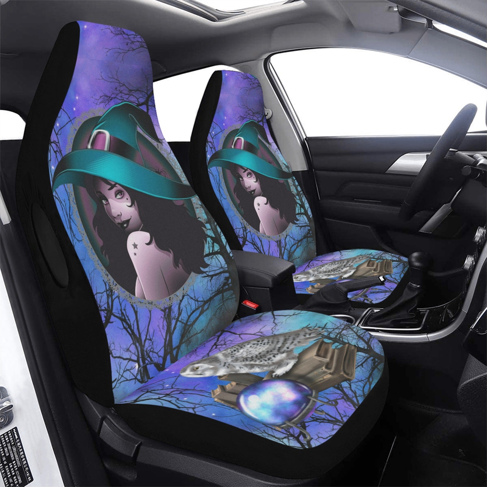 Magic Owl Dark Witch Car Seat Cover-MoonChildWorld