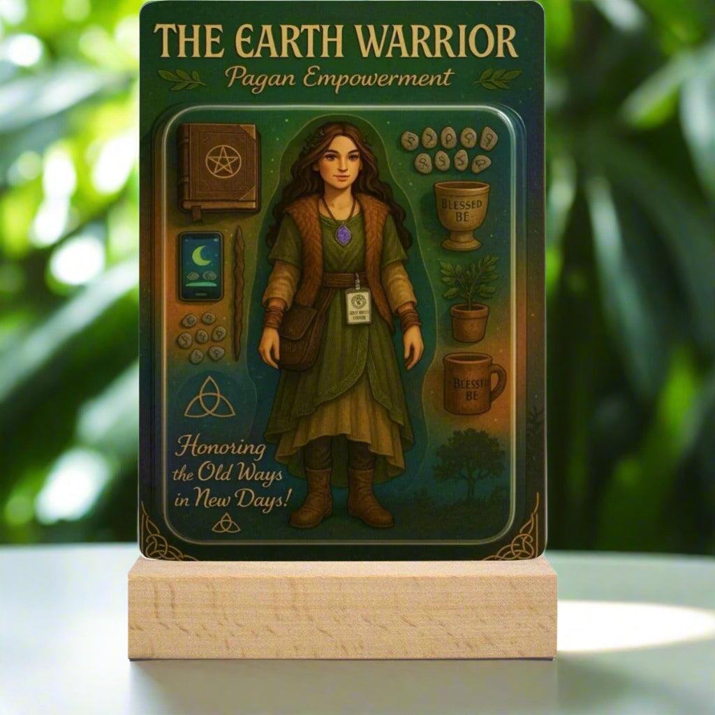 Earth Warrior Pagan Acrylic Photo Panel Witch Home Decor-MoonChildWorld
