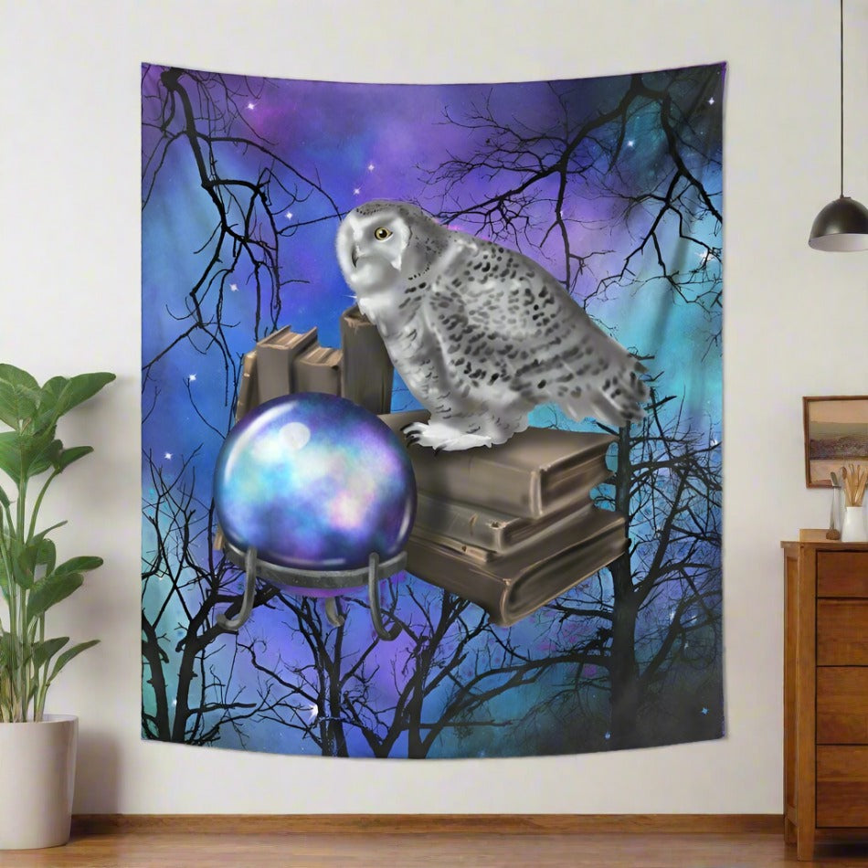 Mystic Owl Tapestry Gothic Wall Hanging-MoonChildWorld