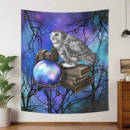 Mystic Owl Tapestry Gothic Wall Hanging