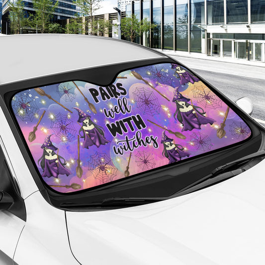 Broom Witch Car Sun Shade