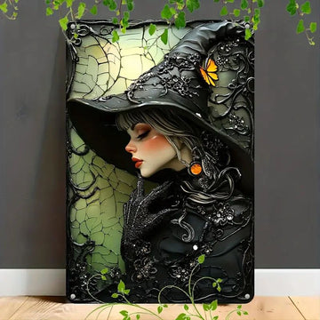 Gothic Witch Wall Art Witchy Metal Sign for Halloween Wall Decor-MoonChildWorld