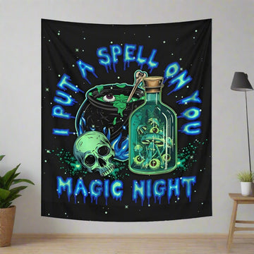 Spell Witch Tapestry Halloween Wall Hanging-MoonChildWorld