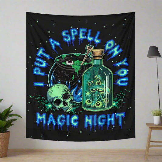 Spell Witch Tapestry Halloween Wall Hanging