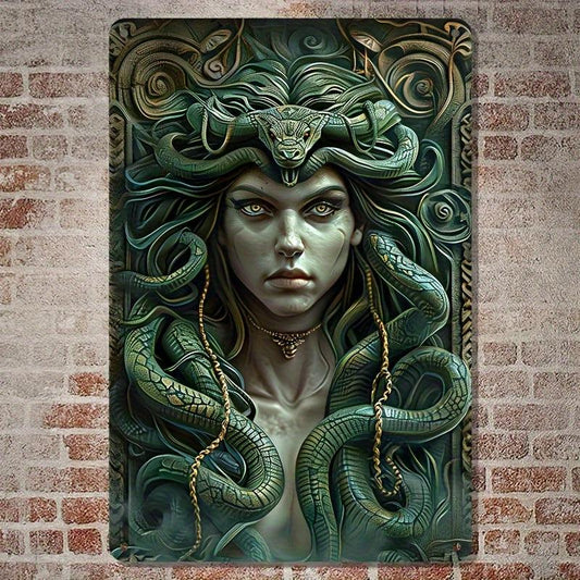 Vintage Medusa Wall Sign Medusa Metal Sign Greek Mythology Decor