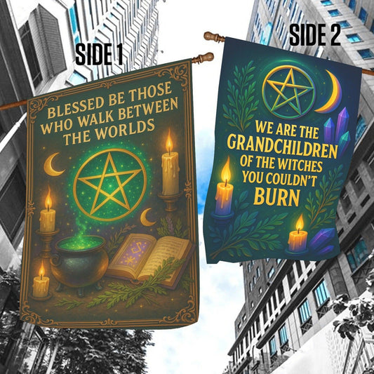 Witch Garden Flag & House Flag - Wiccan Pagan Outdoor Decor
