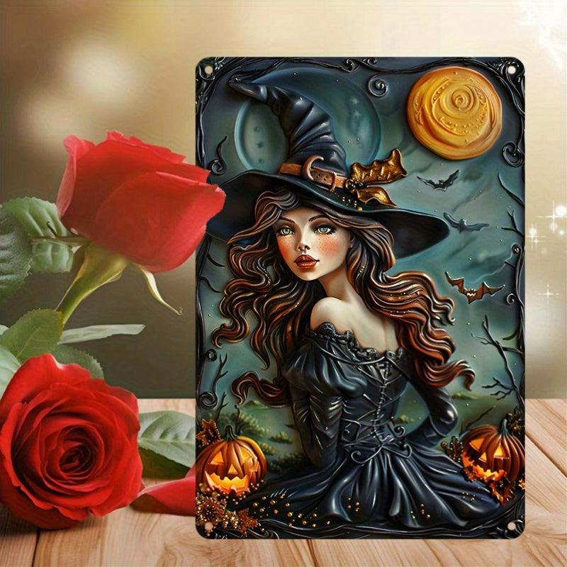 Enchanting Witch Wall Art Halloween Witch Metal Sign Spooky Home Decor-MoonChildWorld