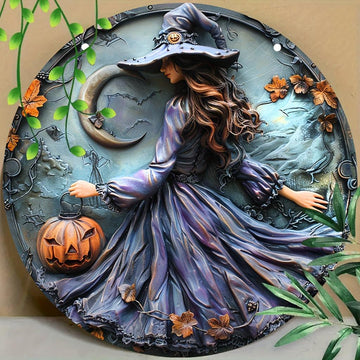 Halloween Witch Metal Sign Spooky Decor-MoonChildWorld