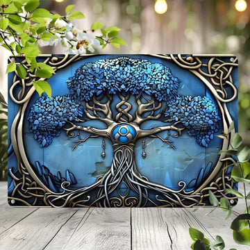 Tree of Life Wall Art Decorative Sign with Celtic Knots Design Pagan Home Decor-MoonChildWorld