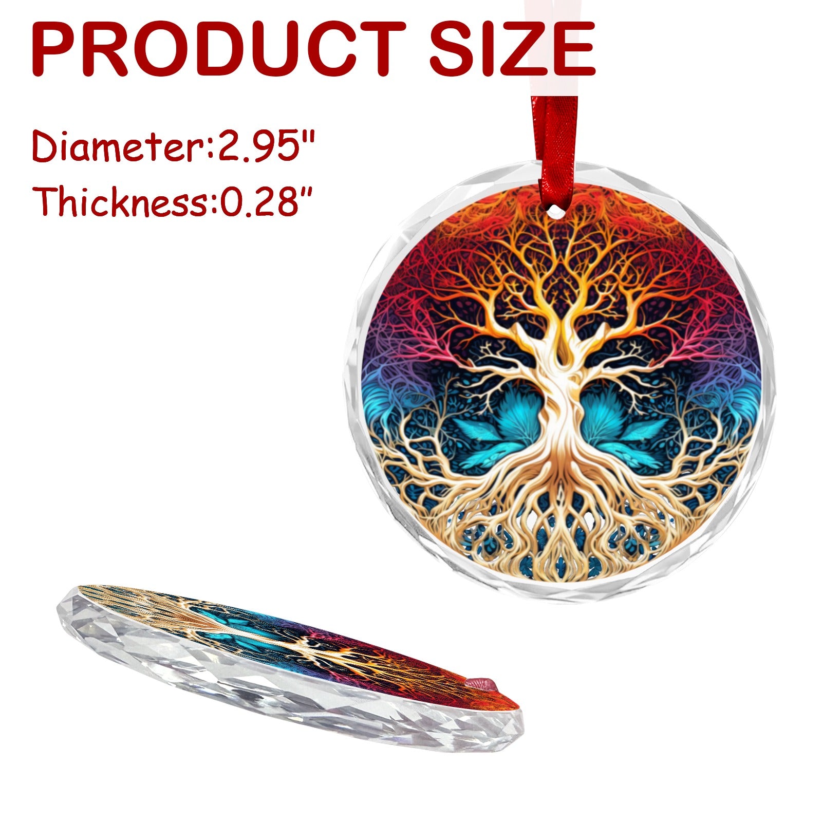 Tree of life Glass Christmas Ornament-MoonChildWorld