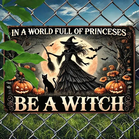 Be a Witch Metal Sign Witchy Wall Decor Halloween Welcome Sign