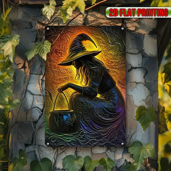 Mystic Witch Wall Art Witchy Metal Sign for Yule Decoration