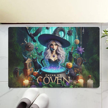Enter my coven Gothic Witch Doormat Spooky Halloween Doormat