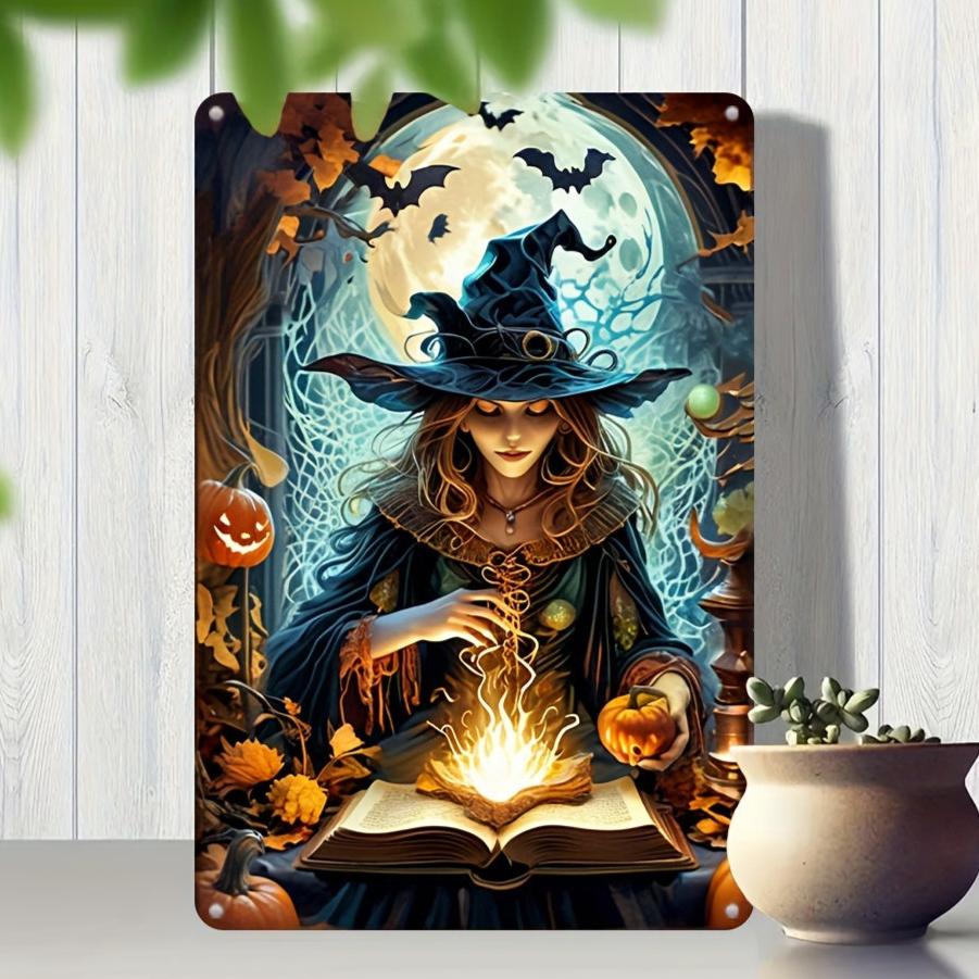 Spell Witch Wall Art Gothic Witch Metal Sign for Halloween Decor-MoonChildWorld