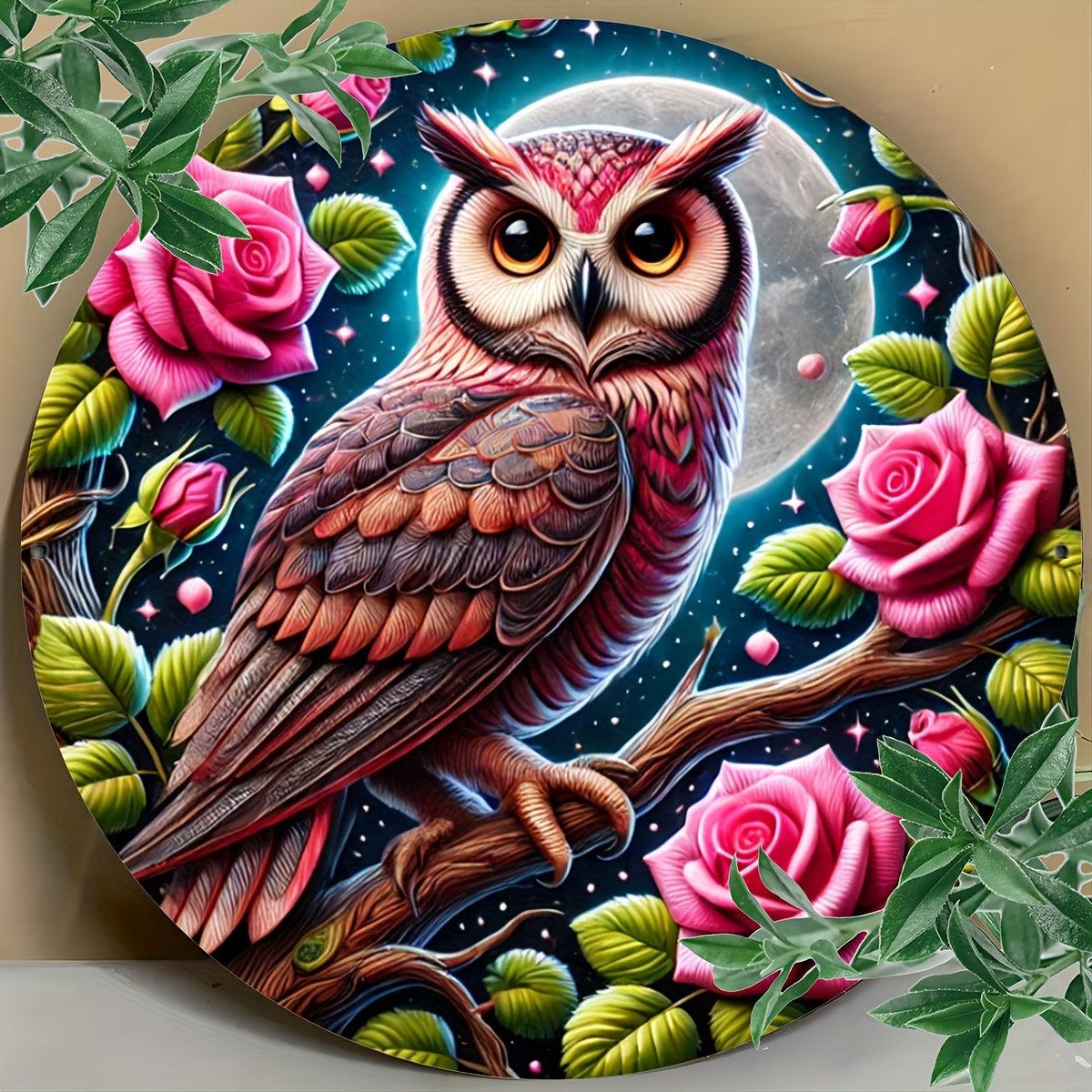 Valentine's Day Owl Metal Sign Rustic Wall Decor-MoonChildWorld