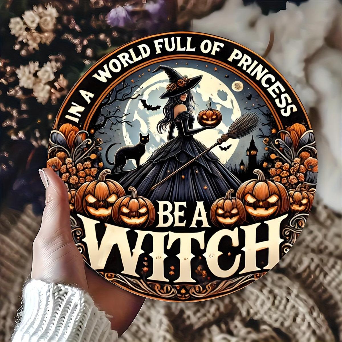 Be a Witch Metal Sign Witchy Wall Sign For Halloween-MoonChildWorld