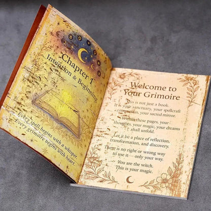 77 Pages Witchcraft Grimoire Book of Shadows with Moon Phases Herbal Lore Spells Gothic Dark Academia Witch Journal-MoonChildWorld