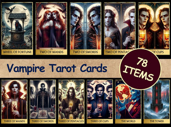 78 Vampire Tarot Cards Digital File