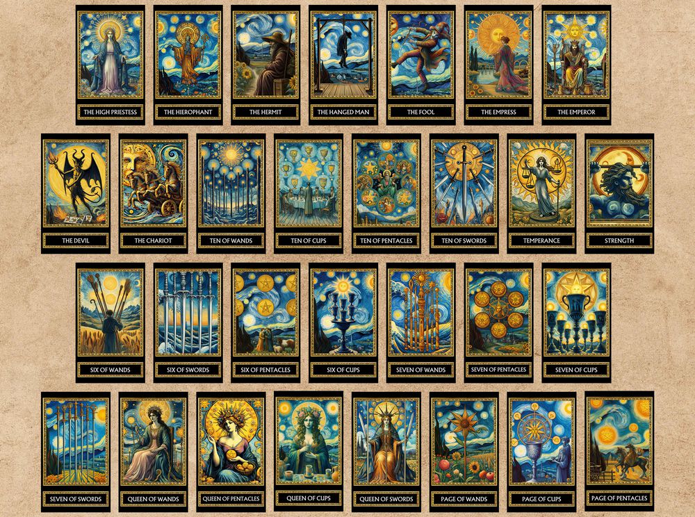 78 Van Gogh Design Tarot Cards Digital File-MoonChildWorld