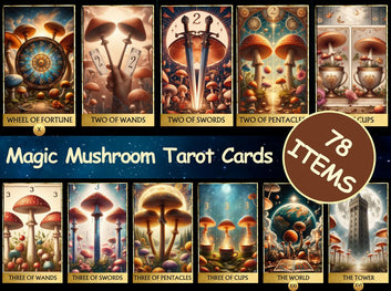 78 Magic Mushroom Full Deck Tarot Cards Digital File