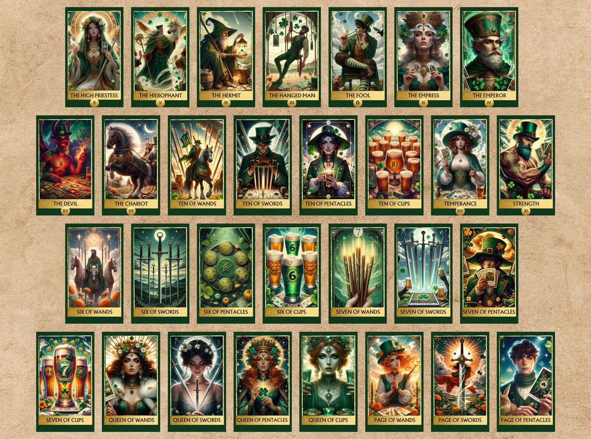 78 Saint Patrick's Day Tarot Cards Digital File-MoonChildWorld