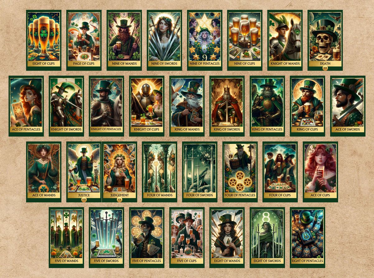 78 Saint Patrick's Day Tarot Cards Digital File-MoonChildWorld