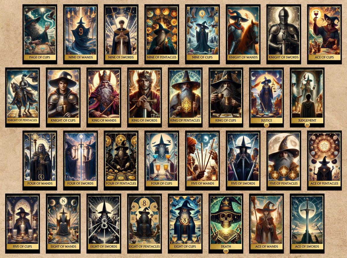 78 Wizards Tarot Cards Digital File-MoonChildWorld