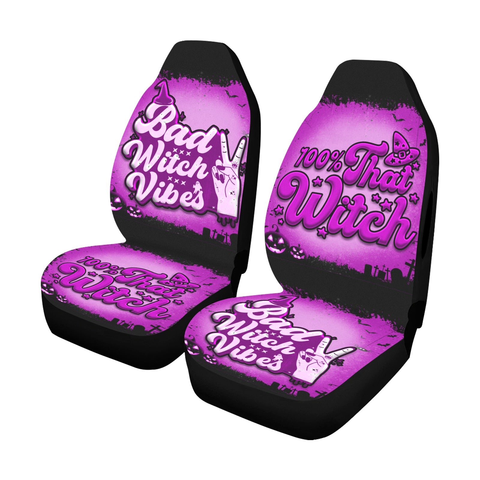 Bad Witch Vibes Halloween Car Seat Covers-MoonChildWorld