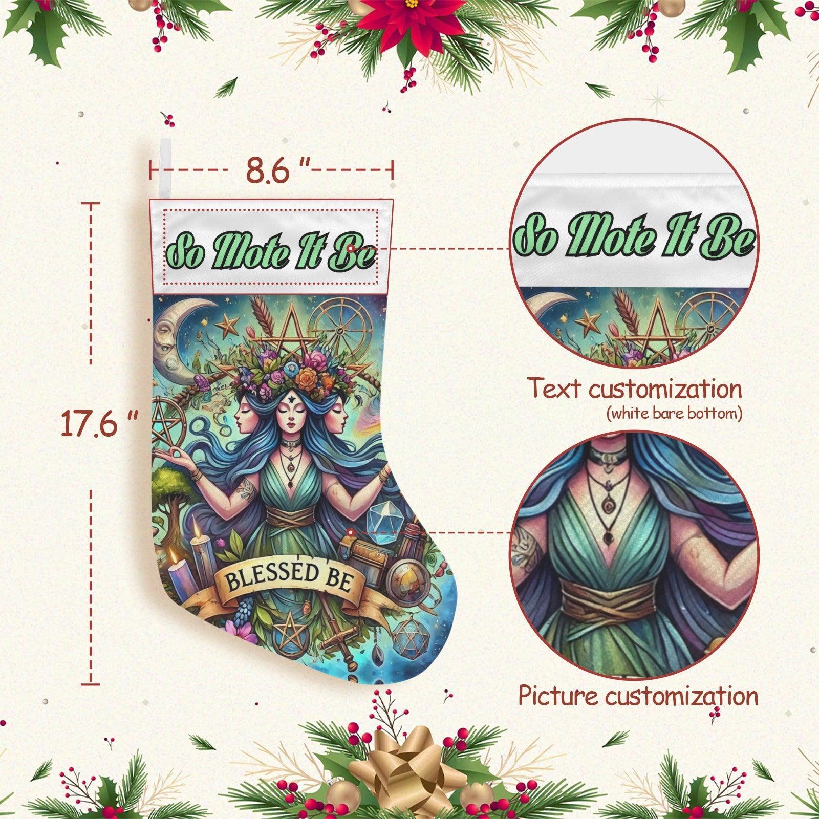 Pagan Hecate Triple Goddess Wicca Christmas Stocking for Yule Decorations-MoonChildWorld