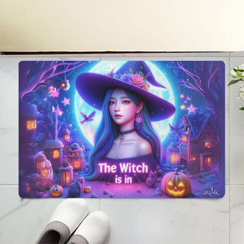 Halloween Witch Doormat Gothic Doormat for Spooky Season