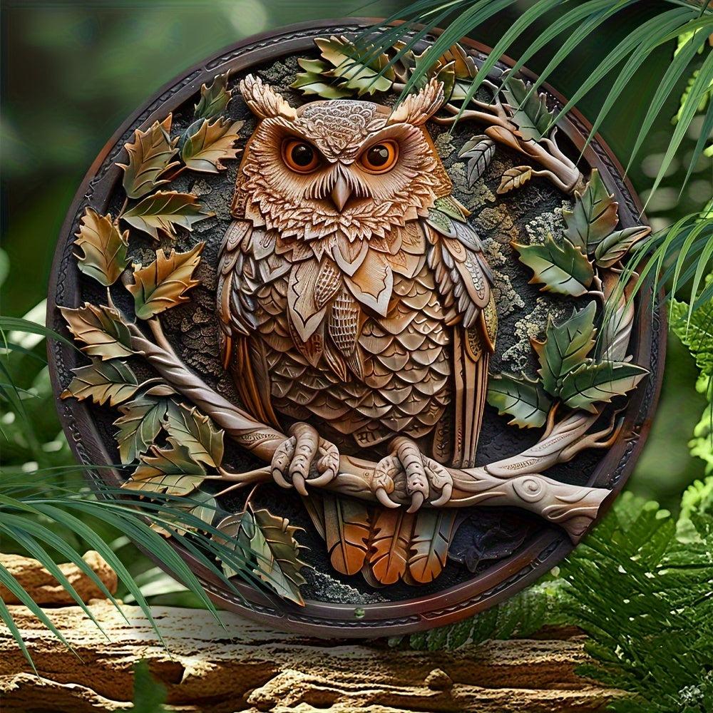 VIntage Owl Metal Sign Mystical Decor-MoonChildWorld