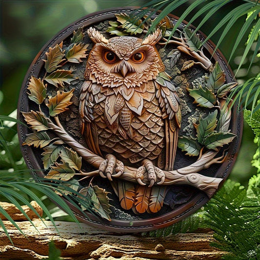 VIntage Owl Metal Sign Mystical Decor