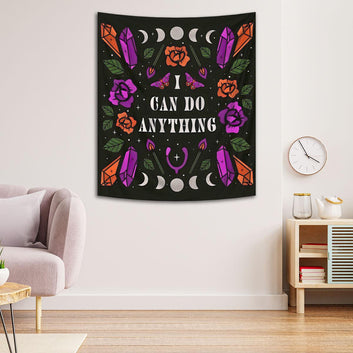 Mystic Moon Phase Tapestry Witchy Wall Hanging