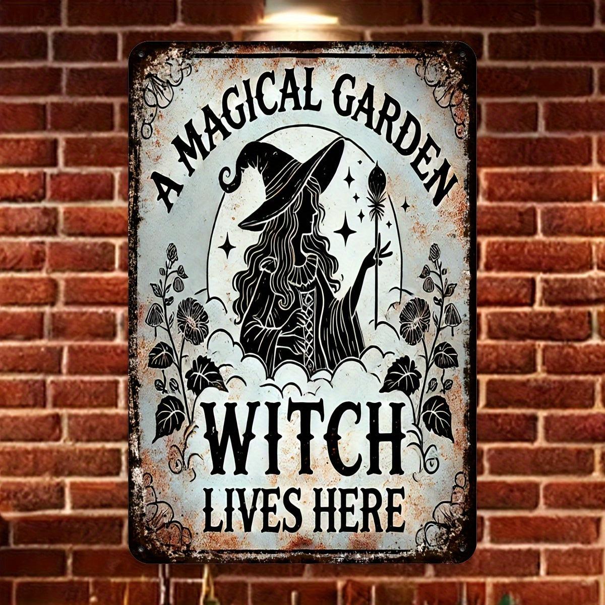 Enchanted Garden Witch Vintage Metal Sign-MoonChildWorld