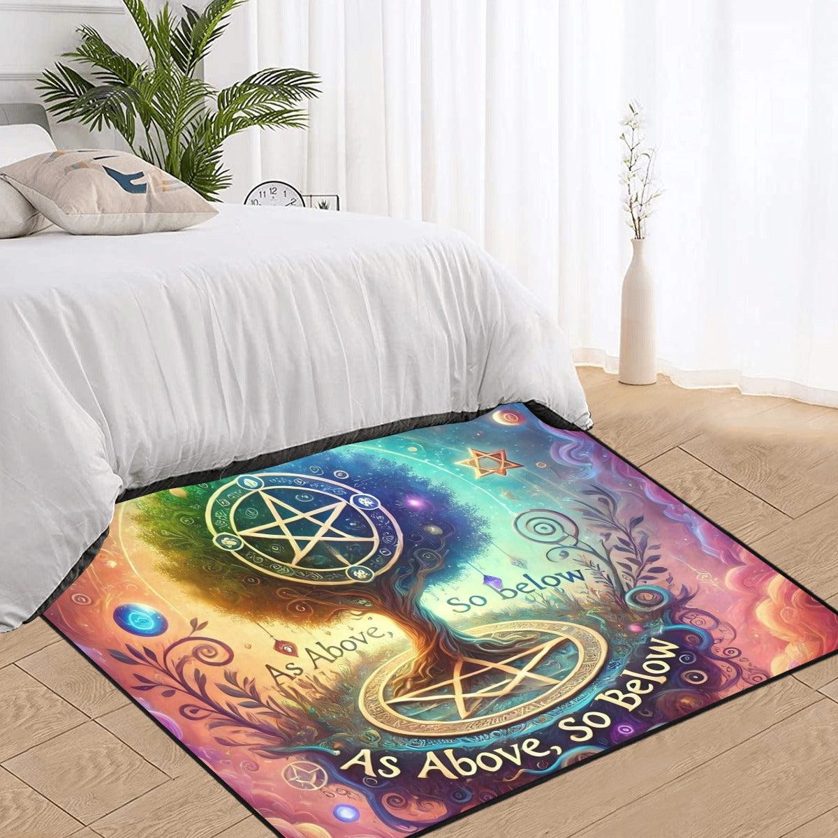 Pagan Tree of life Area Rug Wicca Pentacle Spirit Tree of life Carpet-MoonChildWorld