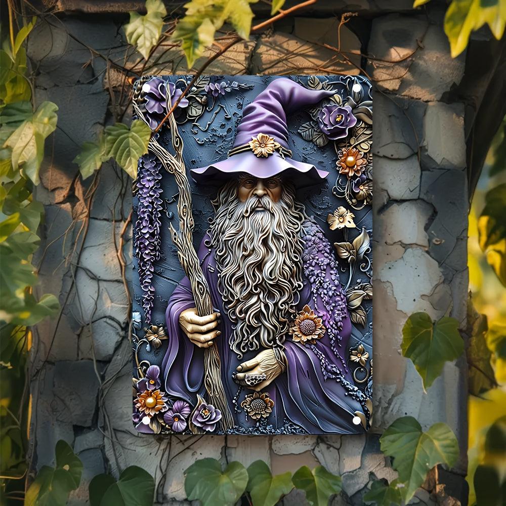 Enchanted Forest Wizard Wall Art Male Witch Home Decor Witchy Metal Sign-MoonChildWorld