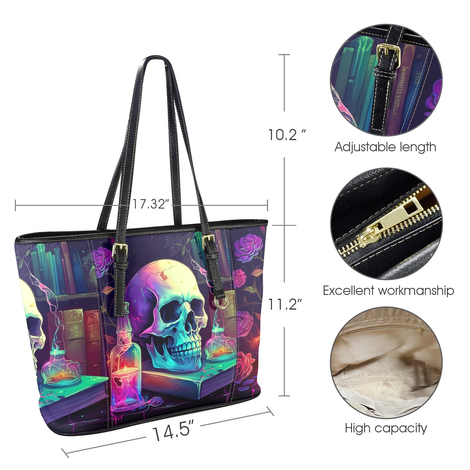 Magical Witchy Potions Gothic Tote Bag-MoonChildWorld