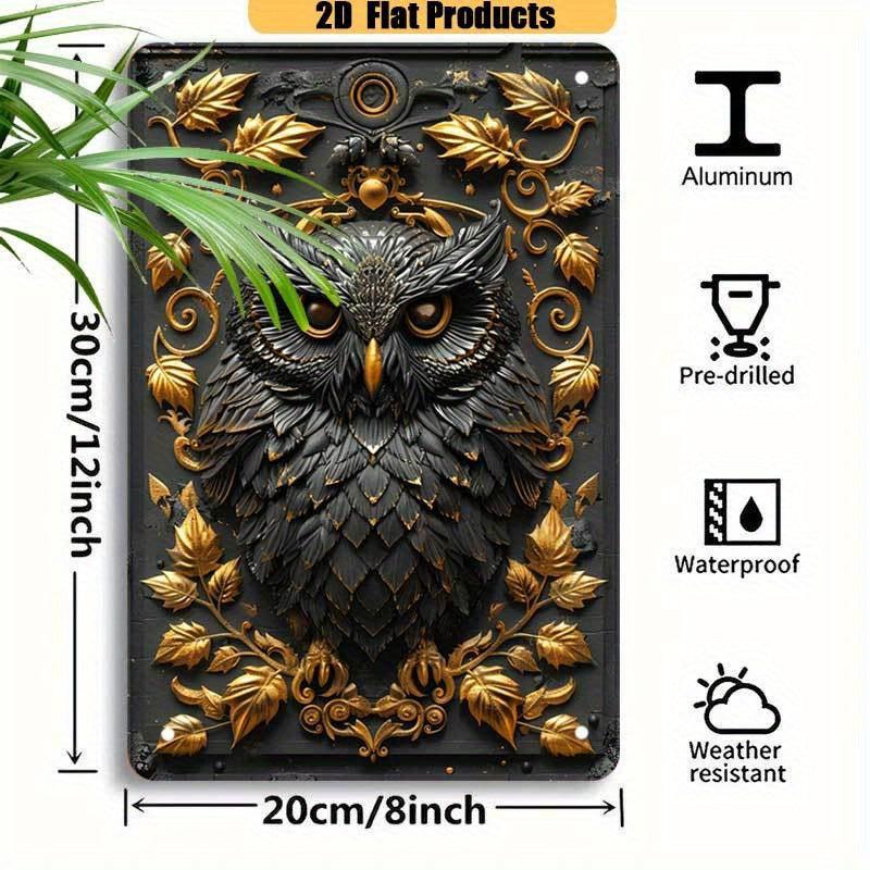 Charming Owl Wall Art Owl Metal Sign Spirit Animal Home Decor-MoonChildWorld