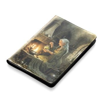 Vintage village witch Leather Notebook A5