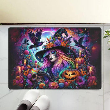 Halloween Witch Doormat Gothic Doormat for Spooky Season