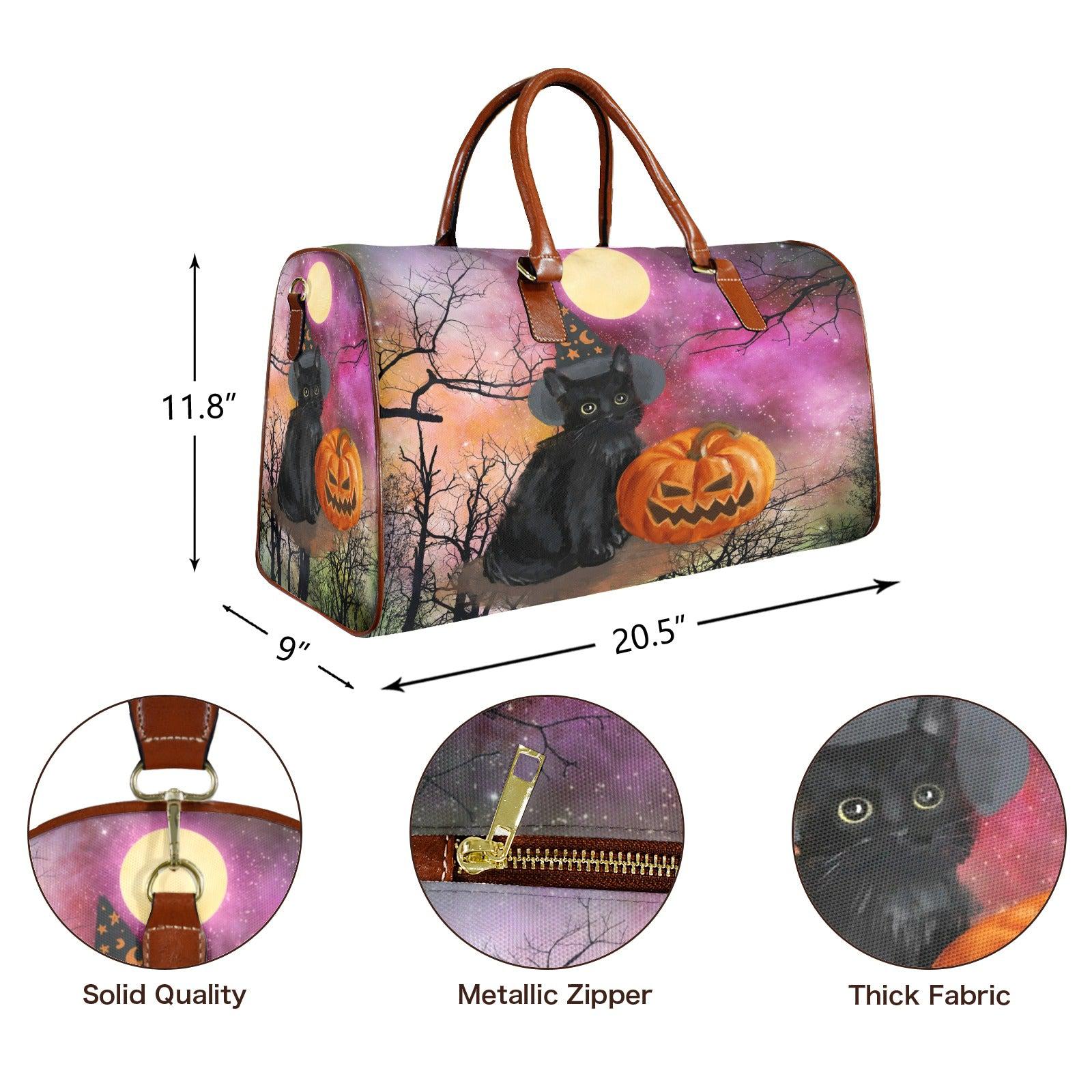 Halloween Black cat Travel Bag-MoonChildWorld