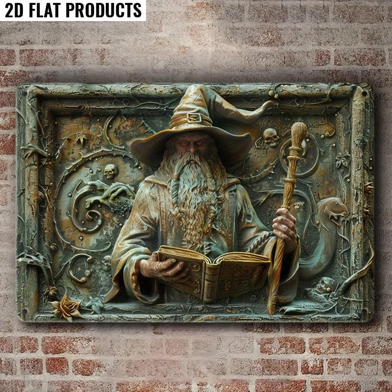 Wizard Wall Art Male Witch Metal Sign Witchcraft Wall Decor-MoonChildWorld