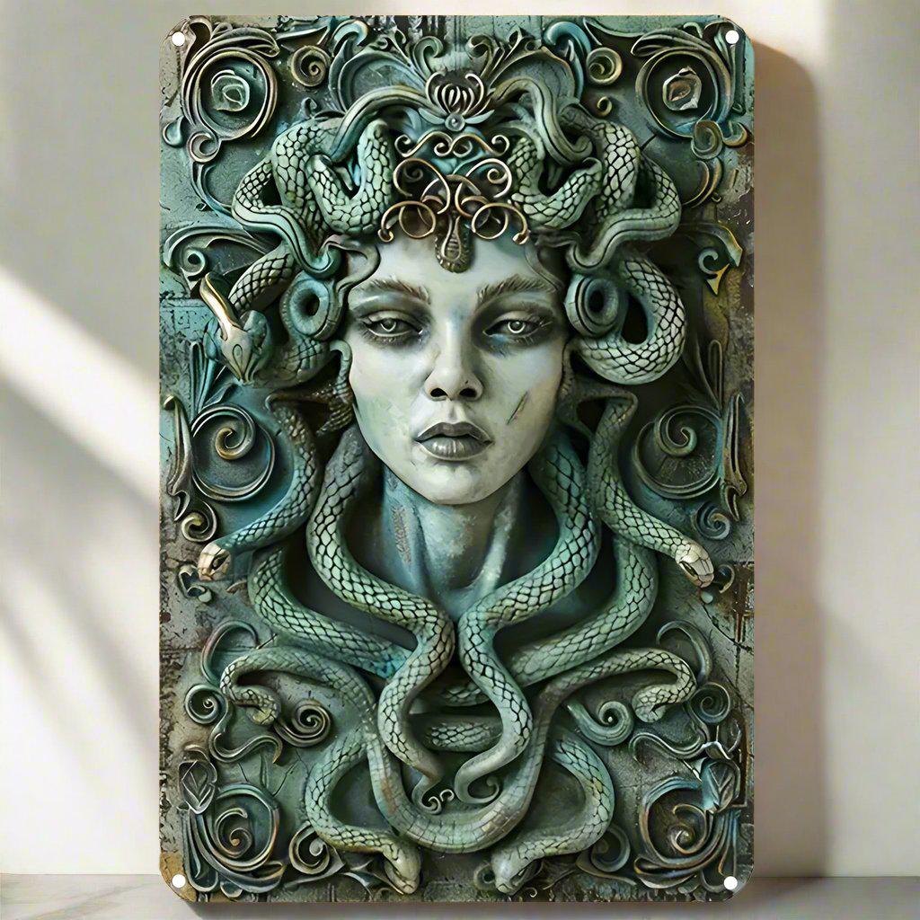 Medusa Goddess Wall Decor Medusa Metal Sign Greek Mythology Decor-MoonChildWorld