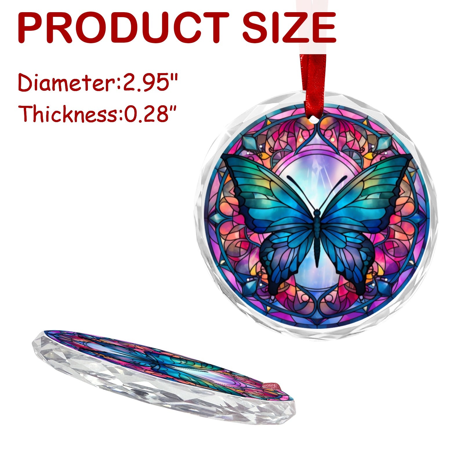 Spirit Butterfly Glass Christmas Ornament-MoonChildWorld