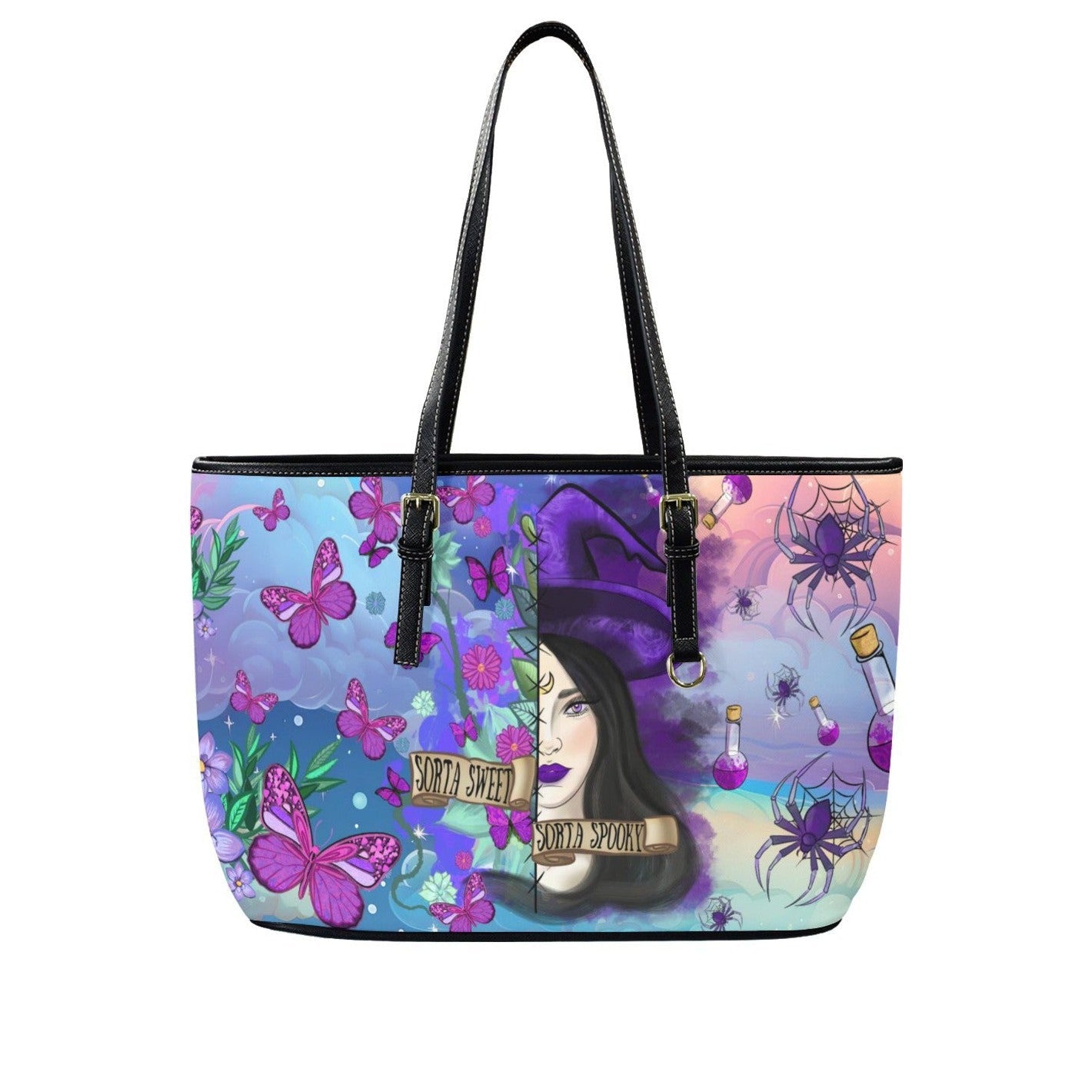 Halloween Spooky Witch Tote Bag-MoonChildWorld