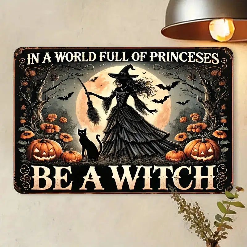 Be a Witch Metal Sign Witchy Wall Decor Halloween Welcome Sign-MoonChildWorld