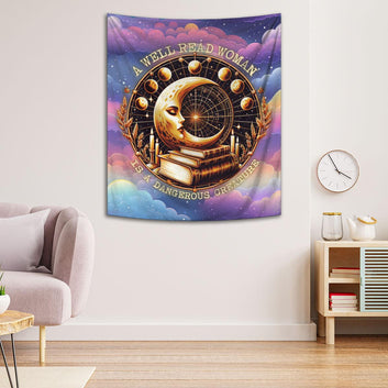Celestial Moon Tapestry Moon Phase Wall Hanging
